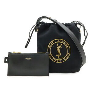 SAINT LAURENT PARIS YSL Rive Gauche bag Shoulder black drawstring